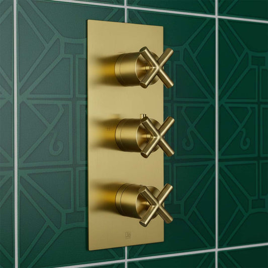 Concealed 2 Outlet Thermostatic Shower Mixer Valve 2 way concealed thermostatic shower valve