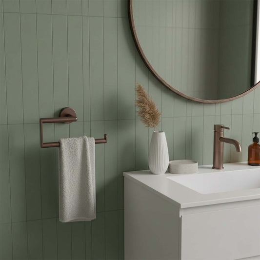 Towel Holder - Brushed Bronze Bronze square towel holder 200mm