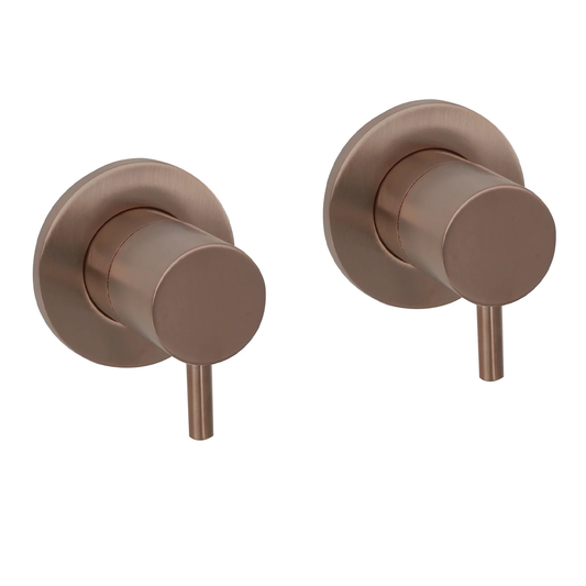 On/Off Bathroom Valves Wall Mounted - Brushed Bronze on off shower valves - brushed bronze
