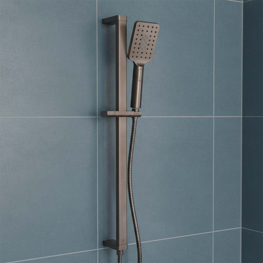 Slider Rail Shower Kit with Square Handset and Hose - Brushed Bronze Slider Rail Shower Kit with Square Handset and Hose - Brushed Bronze
