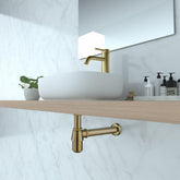 Brushed Gold Basin Bottle Trap with 300mm Pipe gold bottle trap