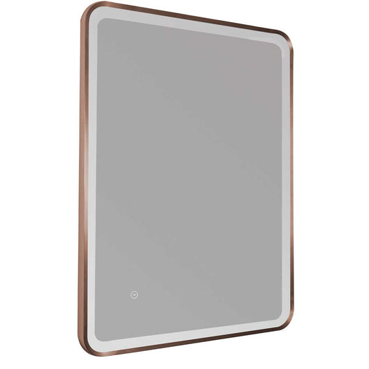 Brushed Bronze LED Bathroom Mirror with Demister and Touch Sensor bronze mirror for bathroom with LED