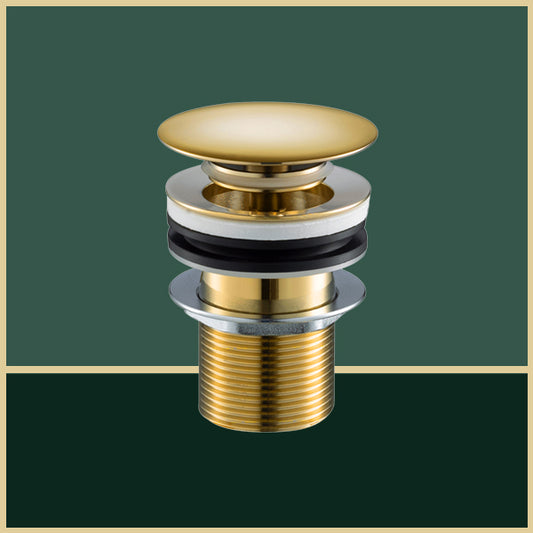 Click Clack Unslotted Basin Waste - Brushed Brass Brushed Brass Click Clack Unslotted Basin Waste