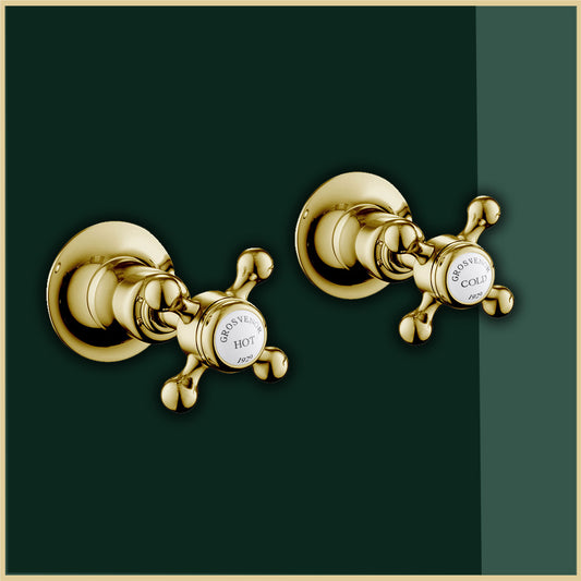 Concealed Stop Wall Valves with Crosshead Handles Manual Shower Valves