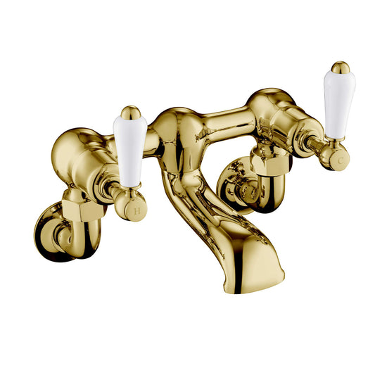 Wall Mounted Bath Filler Tap - Polished Gold Gold Wall Mounted Bath Filler Tap