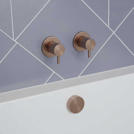 On/Off Bath Side Valves Wall Mounted - Brushed Bronze On/Off Bath Side Valves Wall Mounted