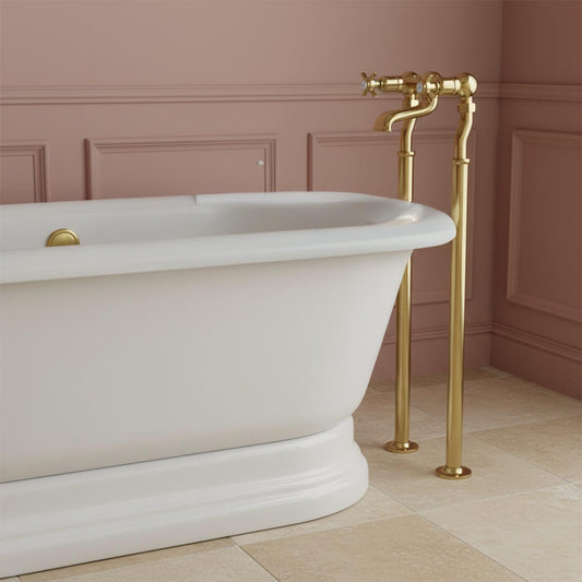 Traditional Bath Filler Tap with Pinch Handles - Gold Traditional Bath Filler Tap with Pinch Handles - Gold