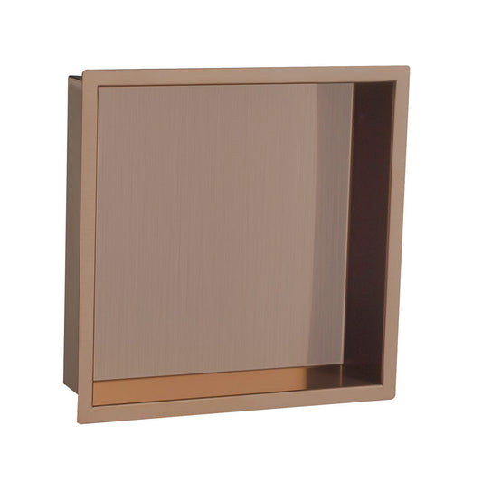 Square Brushed Bronze Shower Niche - 300mm x 300mm brushed bronze shower niche uk