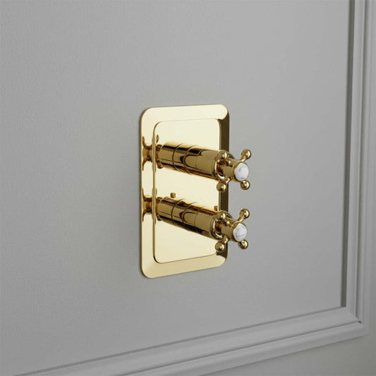 Concealed 2 Outlet Thermostatic Shower Valve Traditional style 2 way shower mixer valve