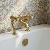 Traditional Bath Filler Tap Brushed Brass - Deck Mounted Victorian brushed brass bath filler tap deck mounted