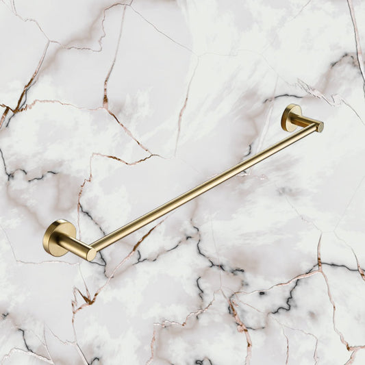 Wall-Mounted Towel Holder Bar - Brushed Brass Wall-Mounted Gold Towel Bar