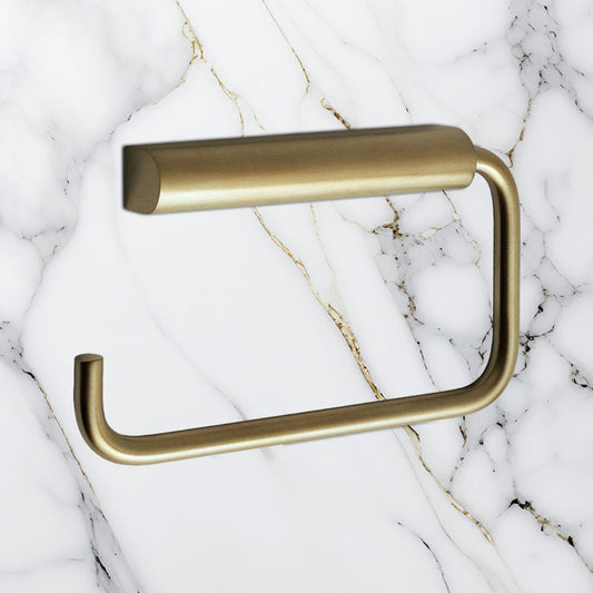 Wall-Mounted Toilet Roll Holder - Brushed Brass brushed brass toilet roll holder