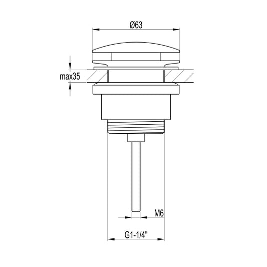 Brushed Bronze Universal Slotted and Unslotted Basin Waste click clack basin waste