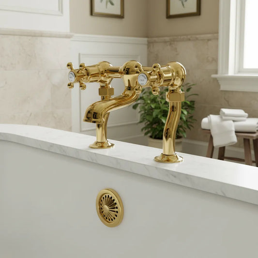 Traditional Deck Mounted Bath Filler Tap - Polished Gold Traditional Deck Mounted Bath Filler Tap