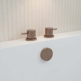 On/Off Bathroom Valves Deck Mounted - Brushed Bronze deck mounted bath valves