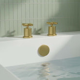 Deck Mounted On Off Panel Valves - Brushed Brass bath tap stop valves - brushed brass