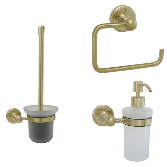 Brass Bathroom Accessory Set - Brushed Brass brushed brass bathroom accessories
