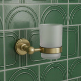 Tumbler Holder Wall Mounted - Brushed Brass traditional brass toothbrush holder