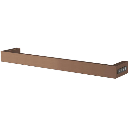 ThermaZen Brushed Bronze Square Electric Single Towel Bar Rail electric towel bar rail
