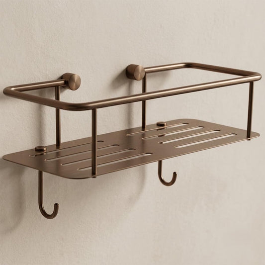 Square Shower Basket - Brushed Bronze bronze shower caddy hanging