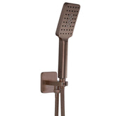 Square Shower Handset with Hose and Outlet - Brushed Bronze bronze shower handset with water outlet