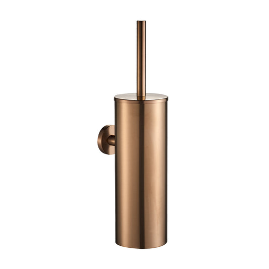 Wall Mounted Toilet Brush Brass Set - Brushed Bronze bronze toilet brush and holder