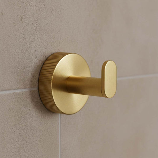 Single Towel Hook – Brushed Brass brushed brass single towel hook holder