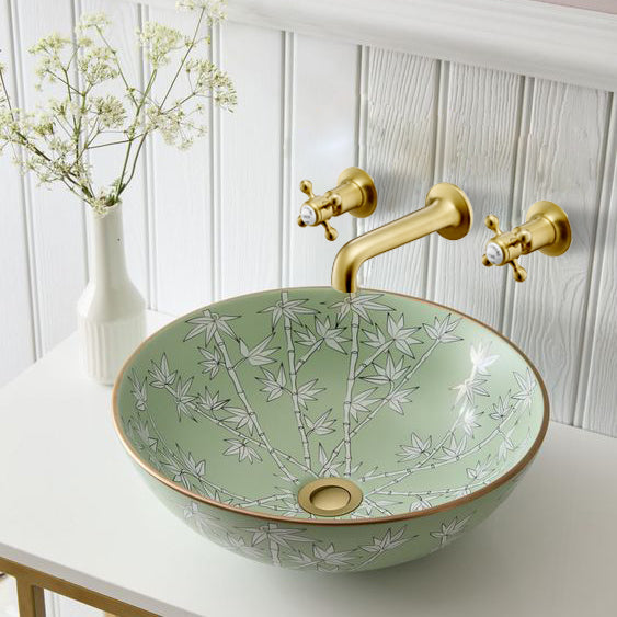 brushed_brass_wall_mounted_crosshead_3_hole_basin_mixer