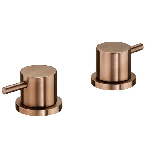 On/Off Bathroom Valves Deck Mounted - Brushed Bronze brushed bronze bath side valves