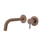 2 Hole Basin Mixer Tap Wall Mounted - Brushed Bronze bronze wall mounted tap 2 hole