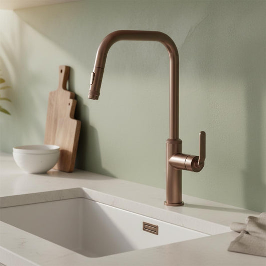 Decore Kitchen Tap with Pull Out Spray - Brushed Bronze brushed bronze kitchen tap