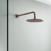 Rain Shower Head - 250mm with Wall Mounted Shower Arm - 400mm - Brushed Bronze bronze shower head and arm