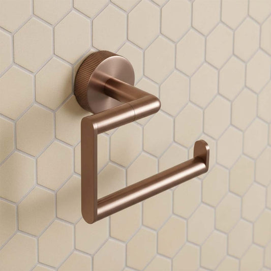 Brushed Bronze Wall-Mounted Toilet Roll Holder brushed bronze square toilet roll holder