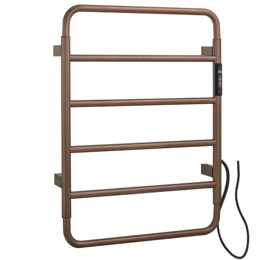 ThermaAero Electric Towel Rail Radiator Brushed Bronze 640mm x 475mm electric towel rail radiator with thermostat