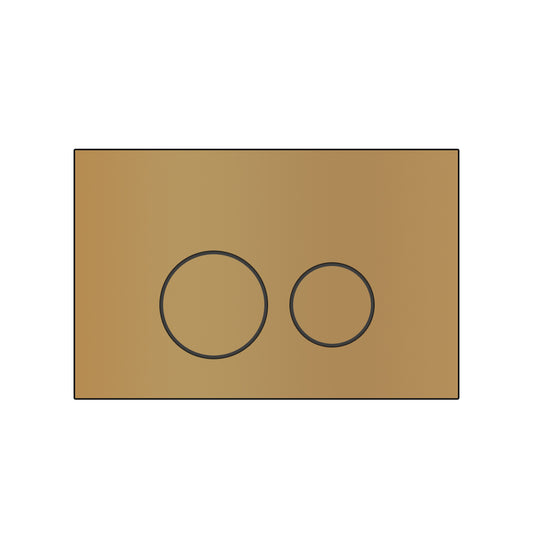 Round Buttons Toilet Flush Plate - Gold Finish brushed gold flush plate