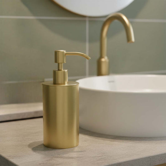 Modern Bathroom Soap Dispenser- Brushed Brass brushed brass soap dispenser