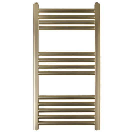Dual Fuel Towel Rail Radiator - 800mm x 400mm - Brushed Brass dual fuel towel radiator 800mm x 400mm