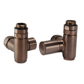 Dual Fuel Bathroom Radiator Valves - Brushed Bronze dual fuel towel radiator valves