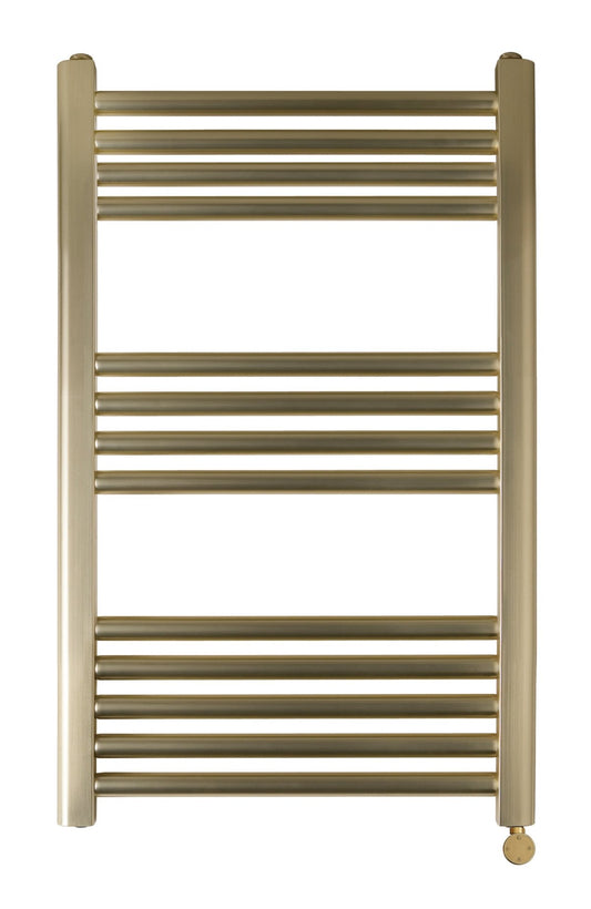 ThermaElite Electric Towel Rail Radiator Brushed Gold 800mm x 500mm brushed brass electric radiator bathroom