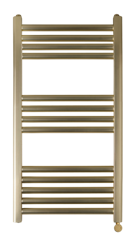 ThermaElite Electric Brushed Brass Towel Warmer Rail  800mm x 400mm gold electric towel rail