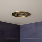 Round Fixed Ceiling Mounted Shower Head - 300mm flush ceiling shower head - brushed brass