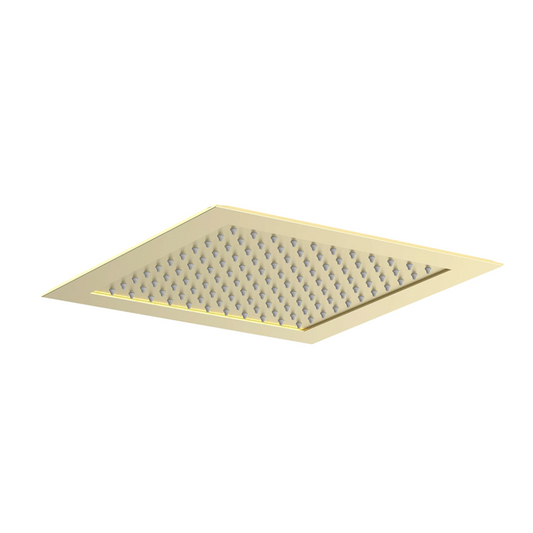 Square Ceiling Mounted Shower Head - 400mm brushed gold square shower head