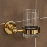 Hera Tumbler Holder - Polished Gold gold wall mounted toothbrush holder
