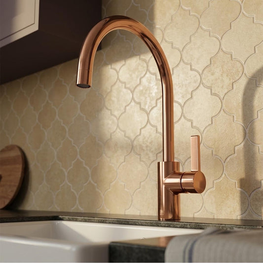 Rose Gold Single Lever Kitchen Mixer Tap with Swivel Spout mono kitchen tap single lever - rose gold