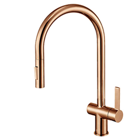 Rose Gold Single Lever Pull Out Kitchen Tap rose gold kitchen tap with pull out