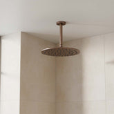 Brushed Bronze Round Shower Head 250mm with Ceiling Arm 150mm Set round shower head and arm - brushed bronze