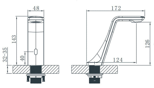 Polished Gold Touchless Basin Mixer Tap Sensor tap deck mounted gold finish