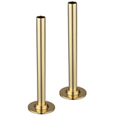 Set of Pipe Covers and Flanges for Towel Radiators brushed gold towel rail pipe covers