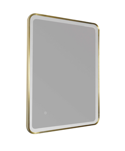 Rectangle Gold Bathroom Mirror with LED Light bathroom mirror with light and gold frame