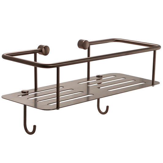 Square Shower Basket - Brushed Bronze bronze square shower basket